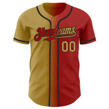 Загрузить изображение в средство просмотра галереи, Custom Red Old Gold-Black Authentic Gradient Fashion Baseball Jersey
