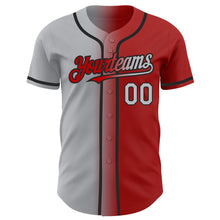 Charger l&#39;image dans la galerie, Custom Red Gray-Black Authentic Gradient Fashion Baseball Jersey
