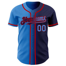 Charger l&#39;image dans la galerie, Custom Navy Electric Blue-Red Authentic Gradient Fashion Baseball Jersey
