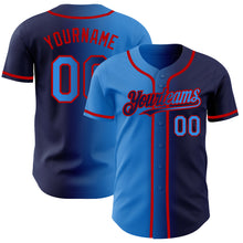 Charger l&#39;image dans la galerie, Custom Navy Electric Blue-Red Authentic Gradient Fashion Baseball Jersey
