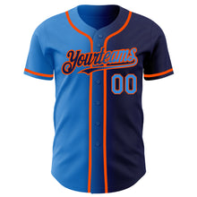 Charger l&#39;image dans la galerie, Custom Navy Electric Blue-Orange Authentic Gradient Fashion Baseball Jersey
