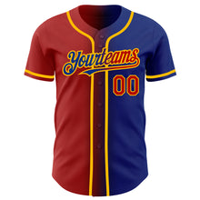 Загрузить изображение в средство просмотра галереи, Custom Royal Red-Gold Authentic Gradient Fashion Baseball Jersey
