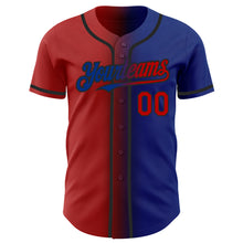 Charger l&#39;image dans la galerie, Custom Royal Red-Black Authentic Gradient Fashion Baseball Jersey
