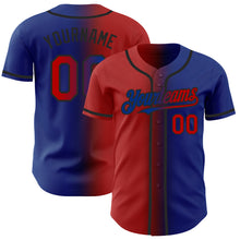 Charger l&#39;image dans la galerie, Custom Royal Red-Black Authentic Gradient Fashion Baseball Jersey
