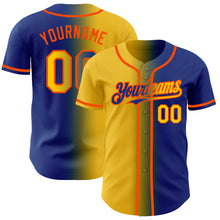 Laden Sie das Bild in den Galerie-Viewer, Custom Royal Yellow-Orange Authentic Gradient Fashion Baseball Jersey
