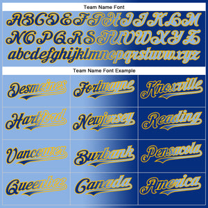 Custom Royal Light Blue-Gold Authentic Gradient Fashion Baseball Jersey