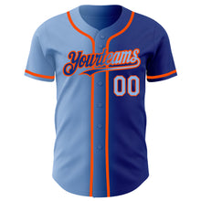 Загрузить изображение в средство просмотра галереи, Custom Royal Light Blue-Orange Authentic Gradient Fashion Baseball Jersey
