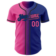 Charger l&#39;image dans la galerie, Custom Royal Pink-Black Authentic Gradient Fashion Baseball Jersey
