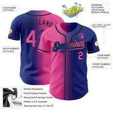 Charger l&#39;image dans la galerie, Custom Royal Pink-Black Authentic Gradient Fashion Baseball Jersey
