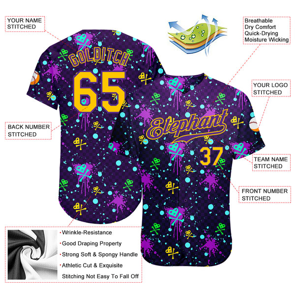 Cheap Custom Black Purple-Gold Authentic Baseball Jersey Free Shipping –  CustomJerseysPro