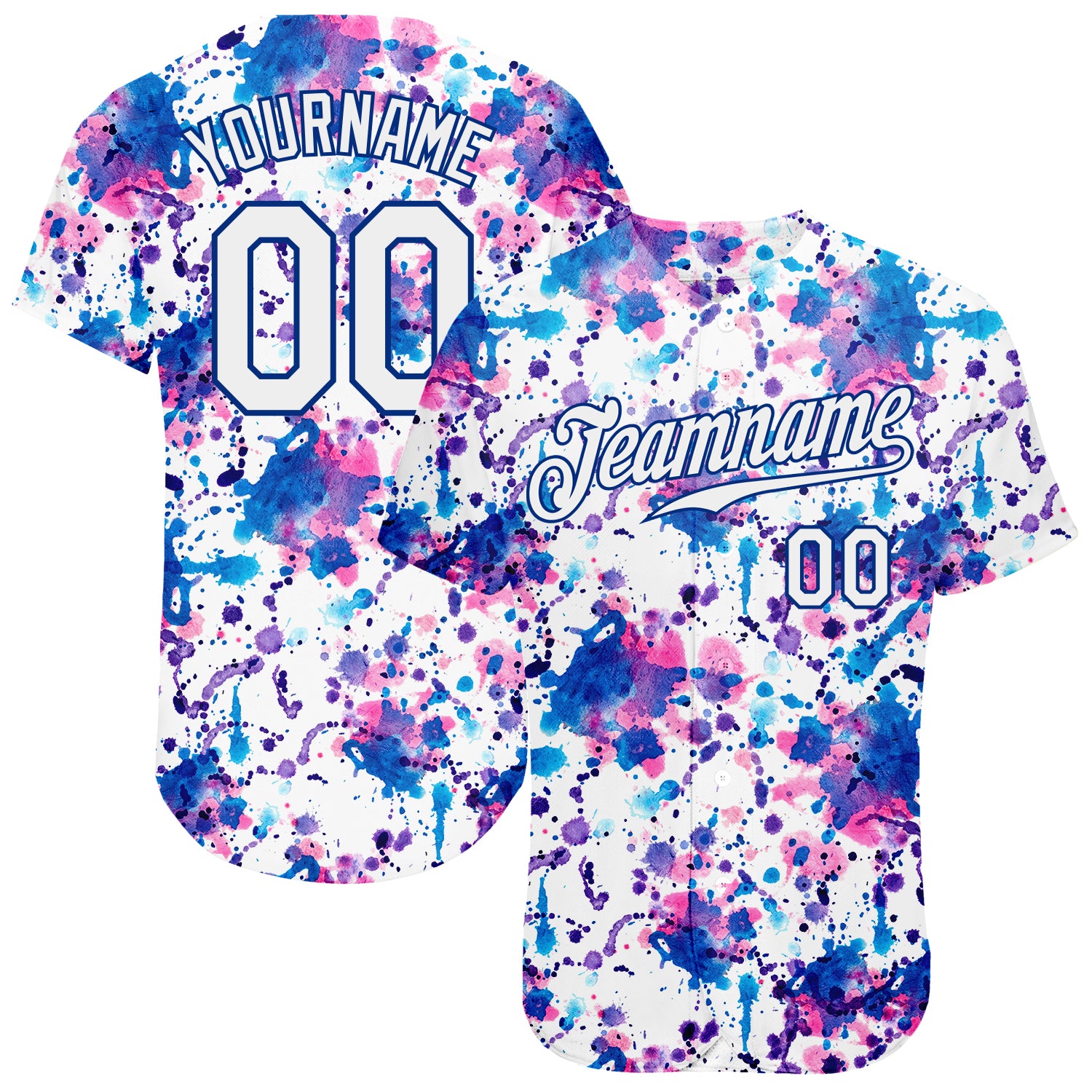 Custom Graffiti Pattern White-Neon Green 3D Authentic Baseball Jersey Youth Size:L