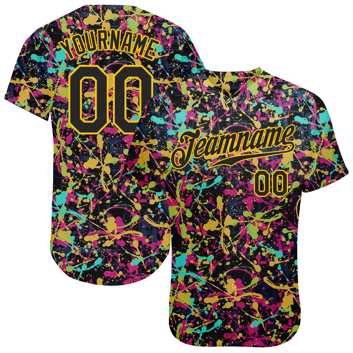 Cheap Custom Gold Black 3D Pattern Design Authentic Baseball Jersey Free  Shipping – CustomJerseysPro