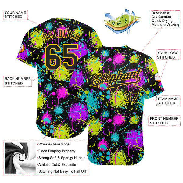 Cheap Custom Graffiti Pattern-Black Light Blue Authentic Baseball Jersey  Free Shipping – CustomJerseysPro