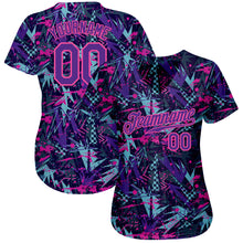 Load image into Gallery viewer, Custom Graffiti Pattern Purple-Pink 3D Creative Geometric Figures And Dots Authentic Baseball Jersey
