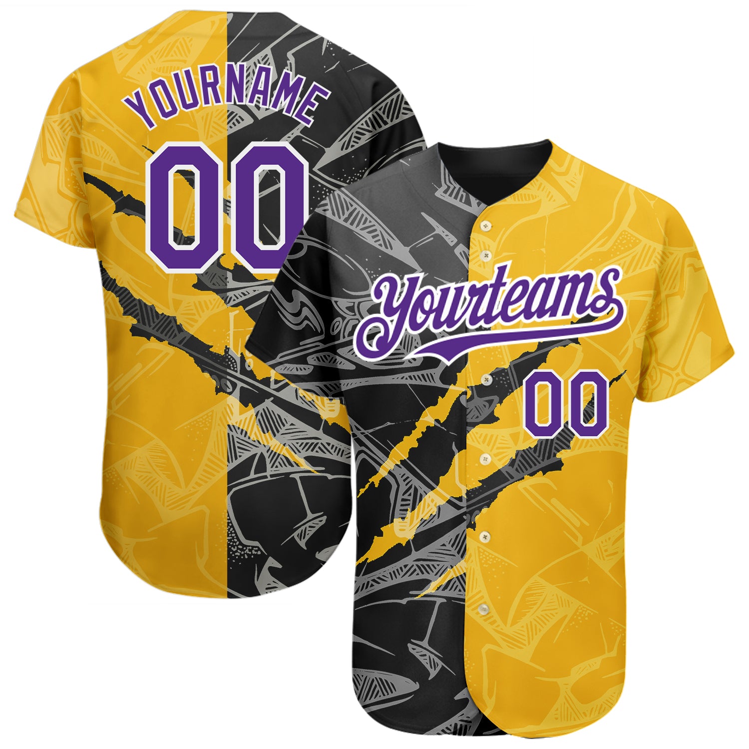 Cheap Custom Gold Purple-Black Authentic Sleeveless Baseball Jersey Free  Shipping – CustomJerseysPro