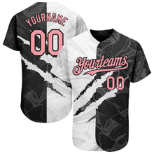 Load image into Gallery viewer, Custom Graffiti Pattern Medium Pink-Black 3D Scratch Authentic Baseball Jersey
