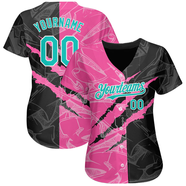 Cheap Custom Aqua White Pinstripe Pink-Navy Authentic Baseball Jersey Free  Shipping – CustomJerseysPro