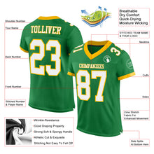 Загрузить изображение в средство просмотра галереи, Custom Grass Green White-Gold Mesh Authentic Football Jersey
