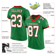 Load image into Gallery viewer, Custom Grass Green White-Red Mesh Authentic Football Jersey
