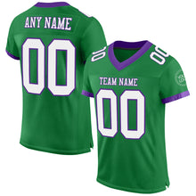 Charger l&#39;image dans la galerie, Custom Grass Green White-Purple Mesh Authentic Football Jersey
