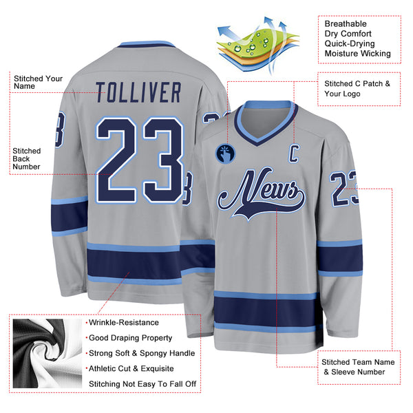 Cheap Custom Blue Black-White Hockey Jersey Free Shipping – CustomJerseysPro