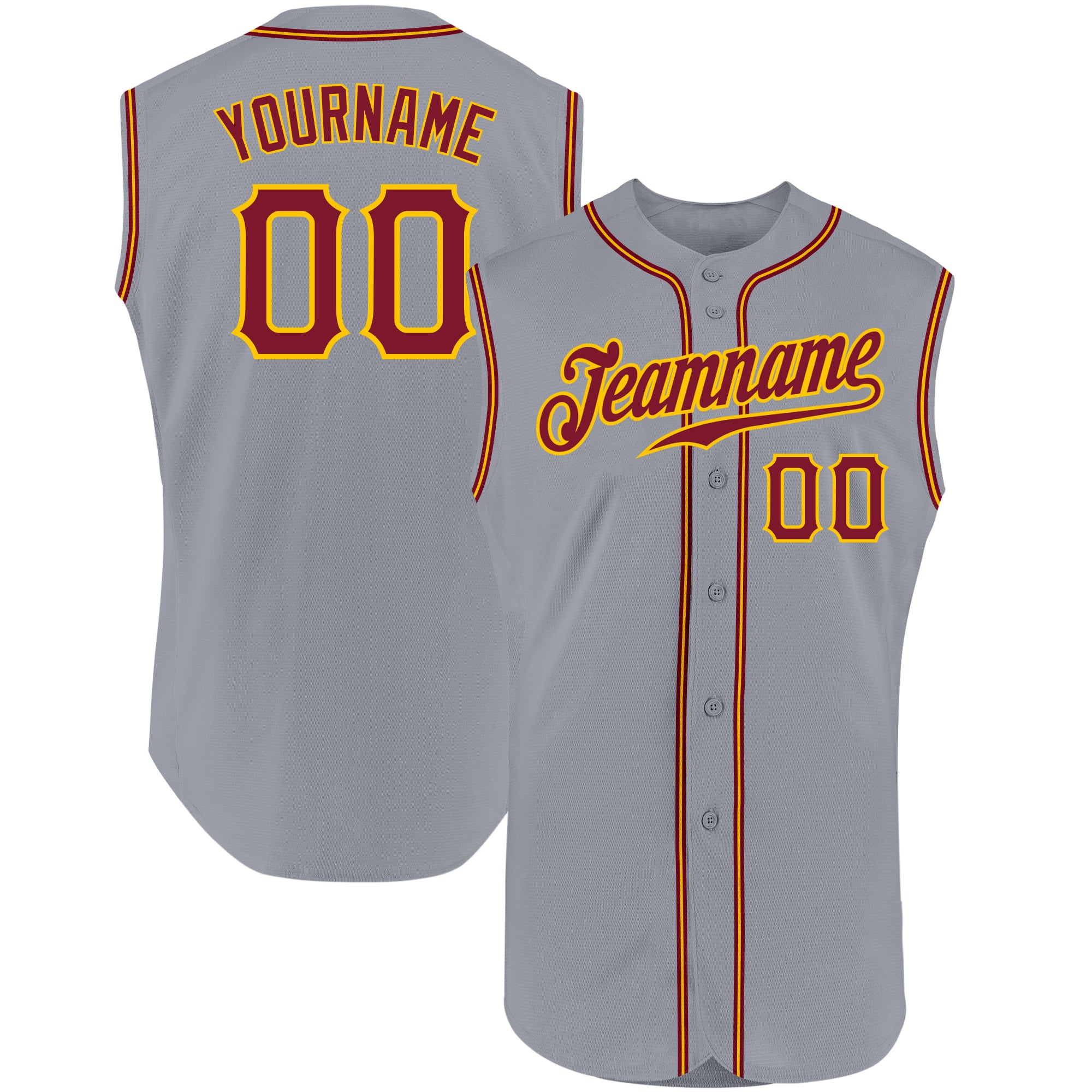 Custom Gray Crimson-Black Authentic Baseball Jersey Discount