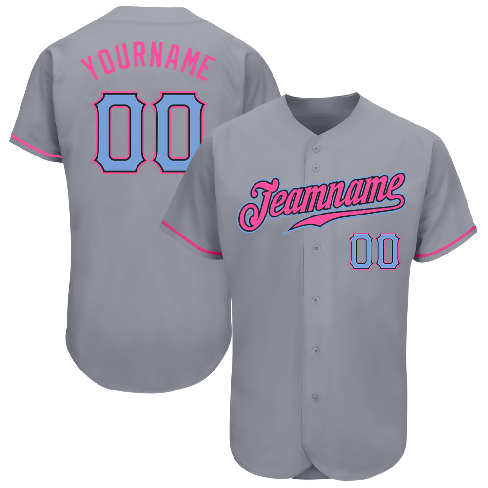 Cheap Custom Powder Blue Powder Blue-Pink Authentic Baseball