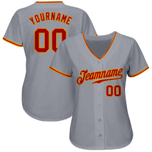 Load image into Gallery viewer, Custom Gray Red-Gold Authentic Baseball Jersey
