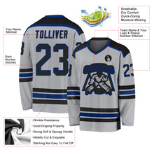 Laden Sie das Bild in den Galerie-Viewer, Custom Gray Black-Royal Hockey Jersey
