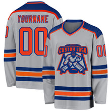 Laden Sie das Bild in den Galerie-Viewer, Custom Gray Orange-Royal Hockey Jersey
