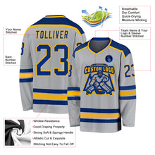 Laden Sie das Bild in den Galerie-Viewer, Custom Gray Royal-Gold Hockey Jersey
