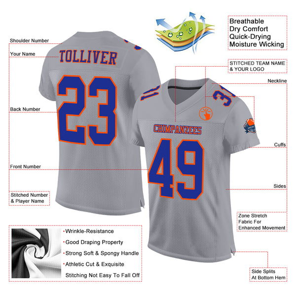 Custom Royal Red-White Mesh Authentic Football Jersey – CustomJerseysPro