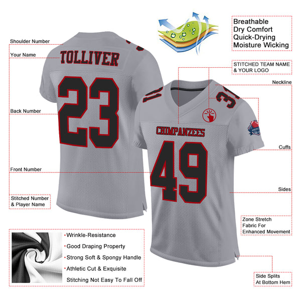 Cheap Custom White Black-Gold Mesh Authentic Football Jersey Free Shipping  – CustomJerseysPro