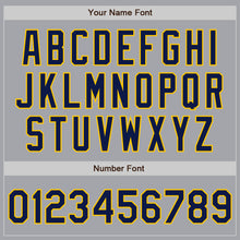 Load image into Gallery viewer, Custom Gray Navy-Gold Authentic Baseball Jersey
