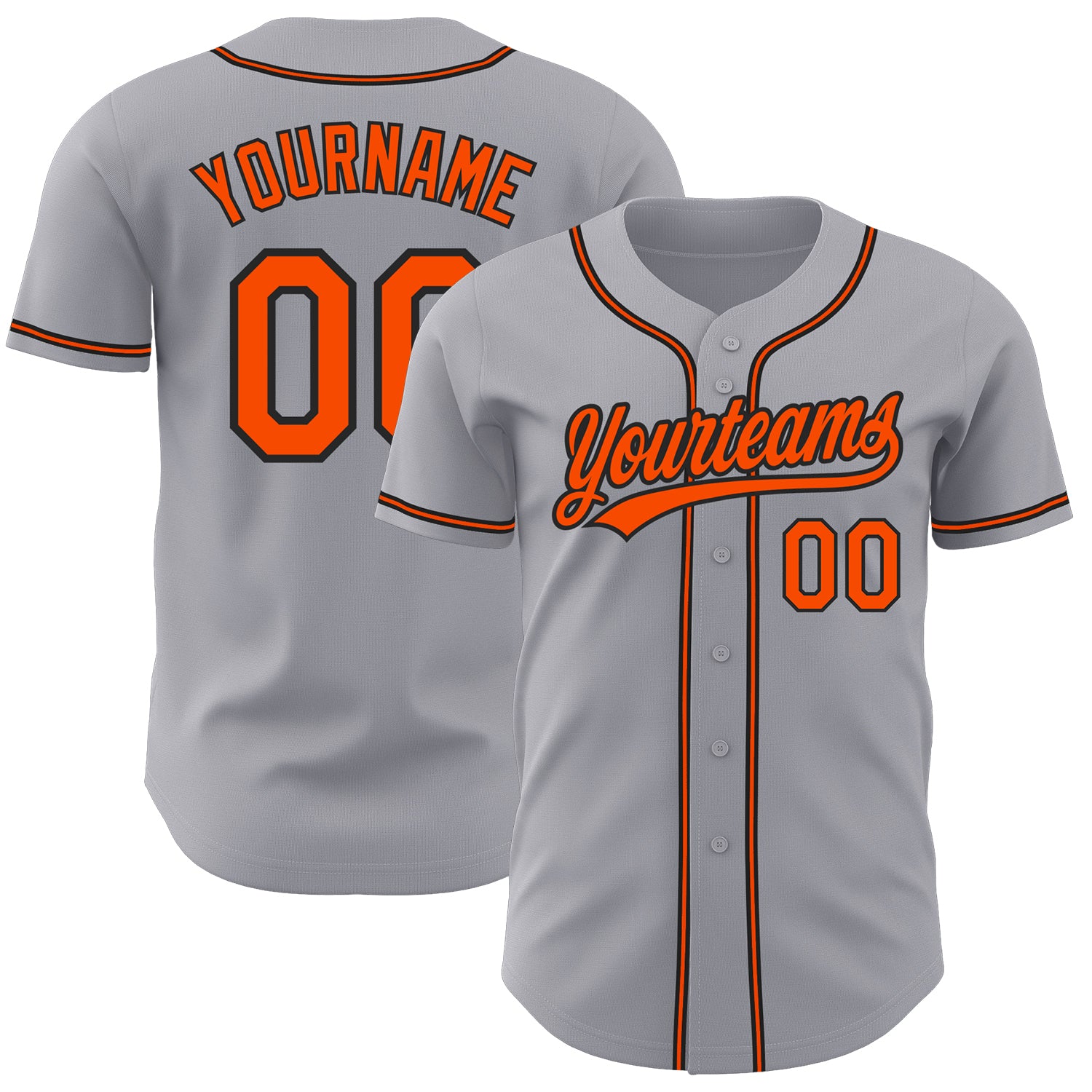 Custom Orange Orange-Gray Authentic Baseball Jersey Discount