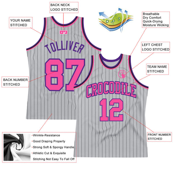 Cheap Custom Purple Black Pinstripe White-Red Authentic Basketball Jersey  Free Shipping – CustomJerseysPro