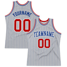 Charger l&#39;image dans la galerie, Custom Gray Royal Pinstripe Red-White Authentic Basketball Jersey
