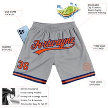 Charger l&#39;image dans la galerie, Custom Gray Orange-Royal Authentic Throwback Basketball Shorts
