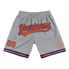 Charger l&#39;image dans la galerie, Custom Gray Orange-Royal Authentic Throwback Basketball Shorts
