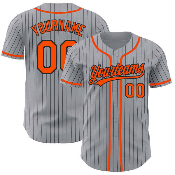 Cheap Custom Gray Black Pinstripe Orange-Black Authentic Baseball Jersey  Free Shipping – CustomJerseysPro