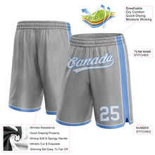 Charger l&#39;image dans la galerie, Custom Gray White-Light Blue Authentic Basketball Shorts
