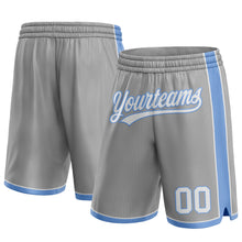 Charger l&#39;image dans la galerie, Custom Gray White-Light Blue Authentic Basketball Shorts
