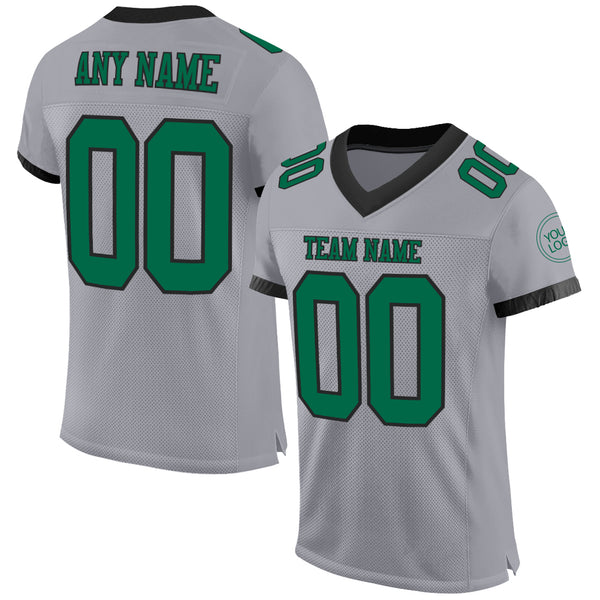 Cheap Custom Gray Kelly Green-Black Mesh Authentic Football Jersey Free  Shipping – CustomJerseysPro