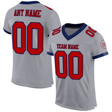 Charger l&#39;image dans la galerie, Custom Gray Red-Navy Mesh Authentic Football Jersey
