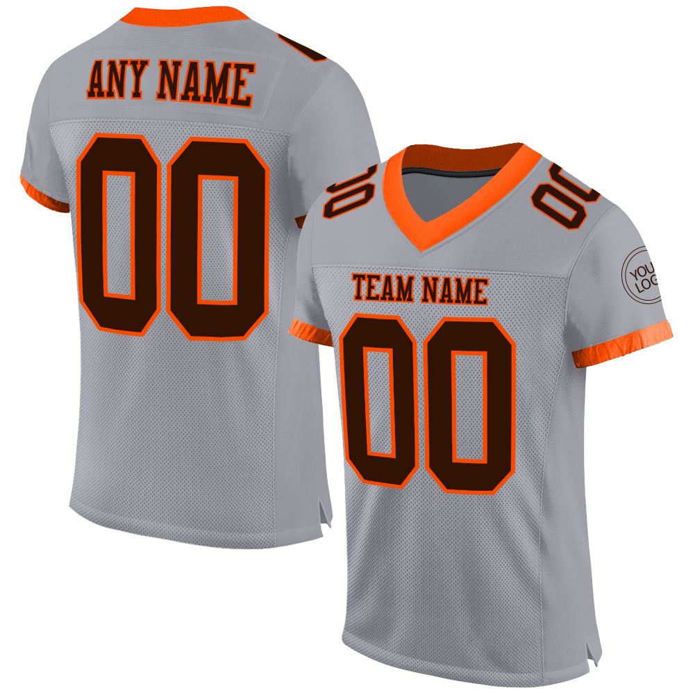 Cheap Custom Orange Orange-Brown Mesh Authentic Football Jersey Free  Shipping – CustomJerseysPro