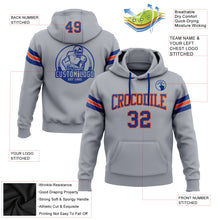 Загрузить изображение в средство просмотра галереи, Custom Stitched Gray Royal-Orange Football Pullover Sweatshirt Hoodie
