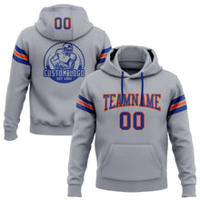 Загрузить изображение в средство просмотра галереи, Custom Stitched Gray Royal-Orange Football Pullover Sweatshirt Hoodie
