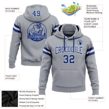 Загрузить изображение в средство просмотра галереи, Custom Stitched Gray Royal-White Football Pullover Sweatshirt Hoodie
