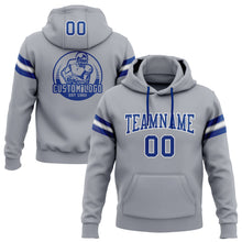 Загрузить изображение в средство просмотра галереи, Custom Stitched Gray Royal-White Football Pullover Sweatshirt Hoodie
