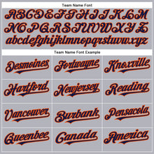 Load image into Gallery viewer, Custom Gray Navy-Orange Authentic Baseball Jersey
